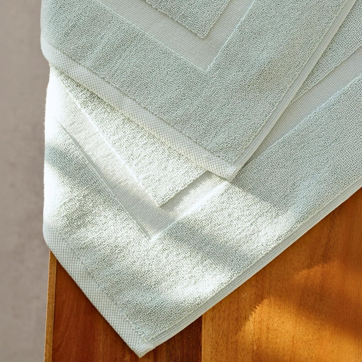 SALBAKOS 2-Piece 100% TurkishCotton BathMat Towel, 20x34 inch SeafoamGreen | Bathroom Floor Towels, Thick Soft Most