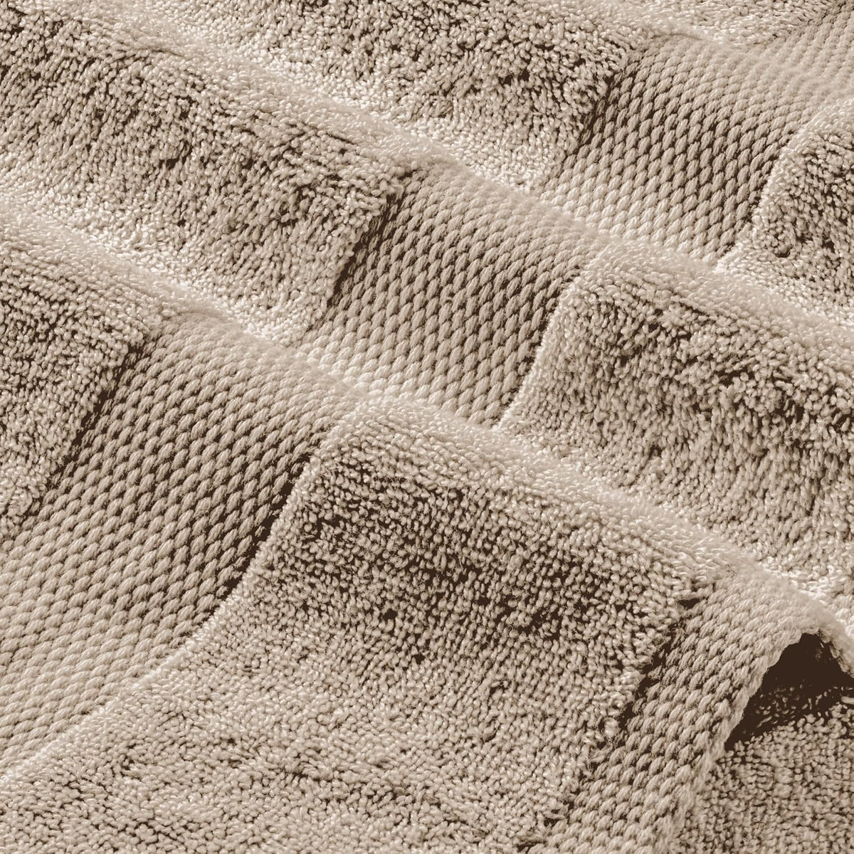 White Classic Wealuxe Taupe Bath Towels 24x50 Inch, Cotton Towel Set for Bathroom, Hotel, Gym, Spa, Soft Extra
