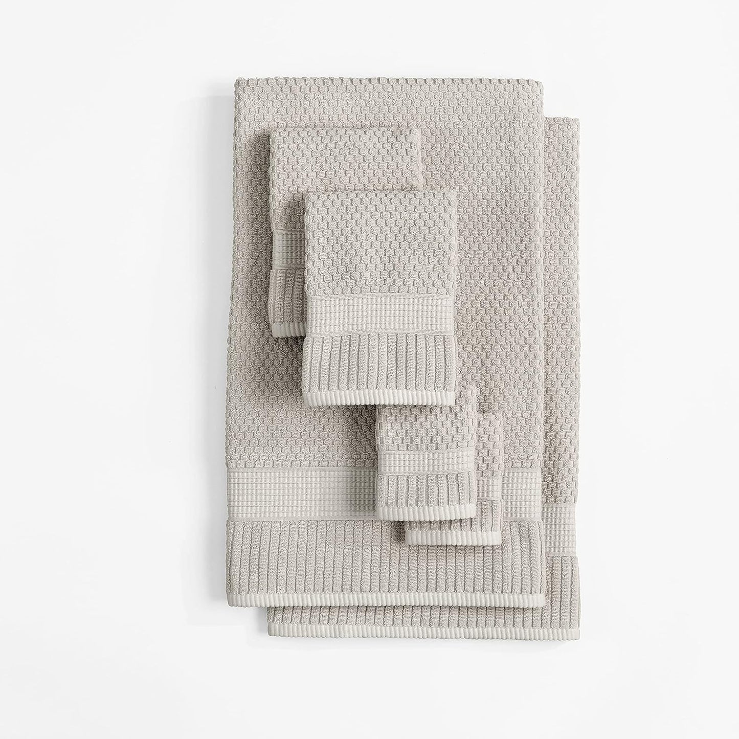 NY Loft 100% Cotton 6-Piece Bath Towel Set | Grey | Oeko-TEX | Quick-Dry | 30" x 52" Bath Towels | 16" x 28" Hand