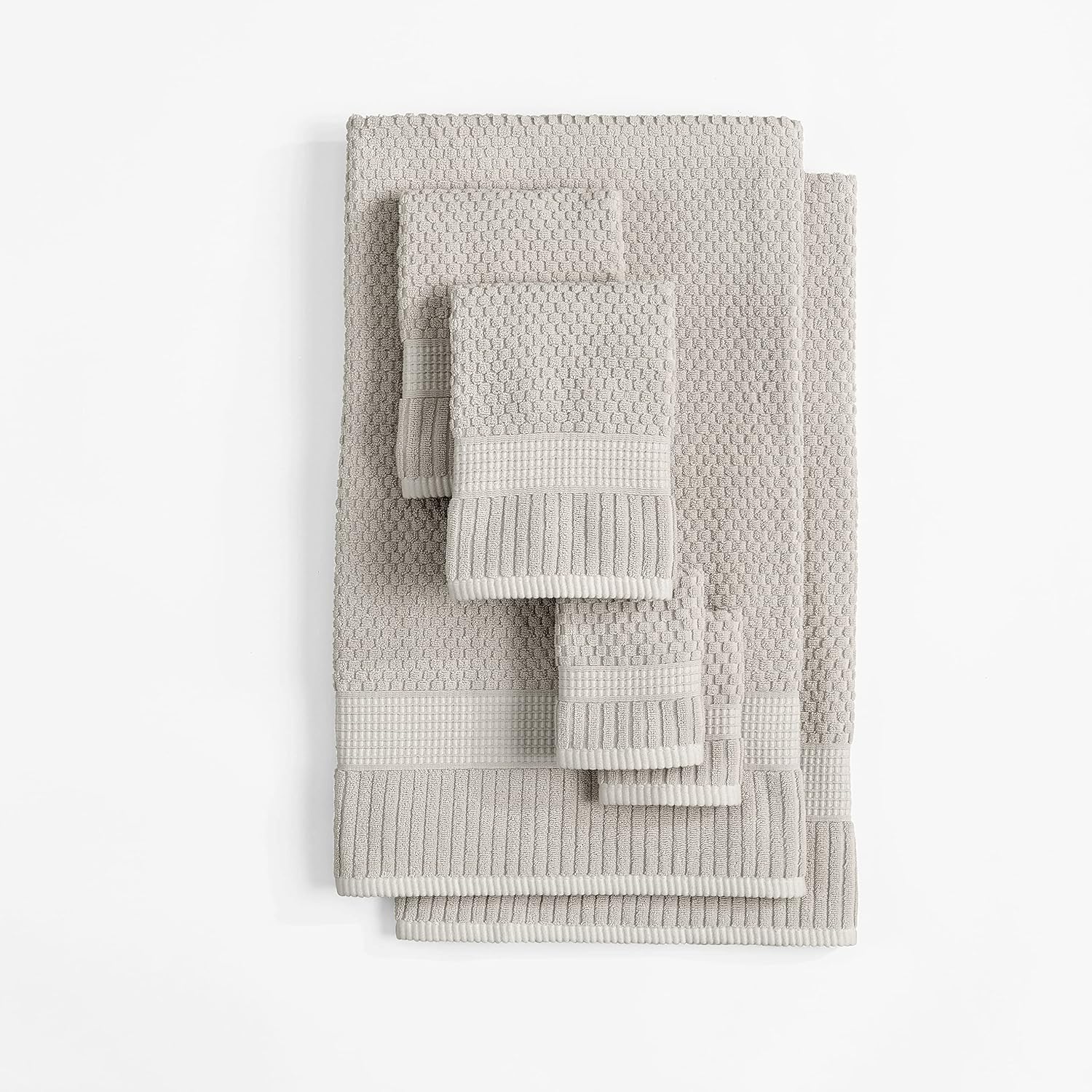 NY Loft 100% Cotton 6-Piece Bath Towel Set | Grey | Oeko-TEX | Quick-Dry | 30" x 52" Bath Towels | 16" x 28" Hand