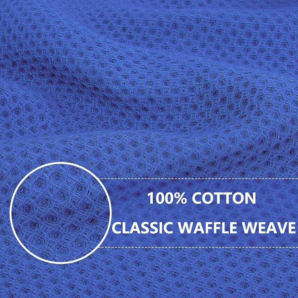 Homaxy 100% Cotton Waffle Weave Kitchen Dish Cloths 18-Pack, Blueberry | 12 x 12 Inches, Ultra Soft Absorbent Dish