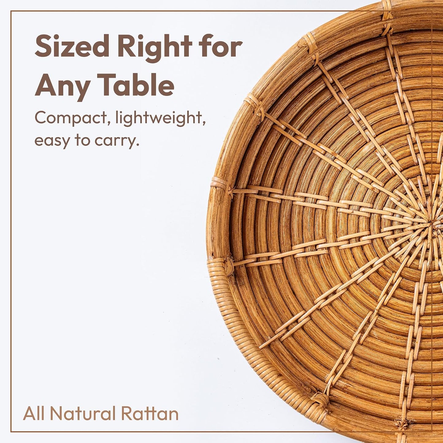 Round Rattan Tray / Natural Honey / 11 x 11 x 2