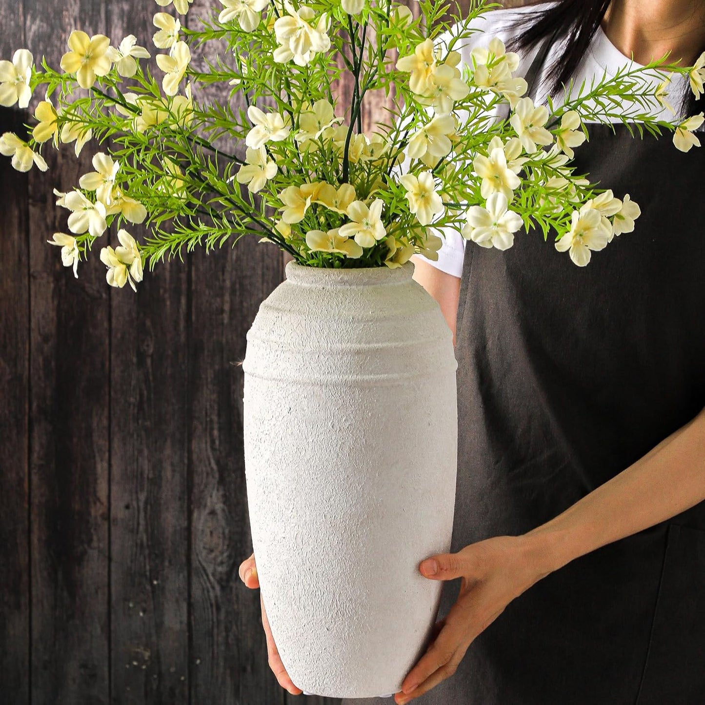 Tall Ceramic Vintage Vase / 12.87 Inch