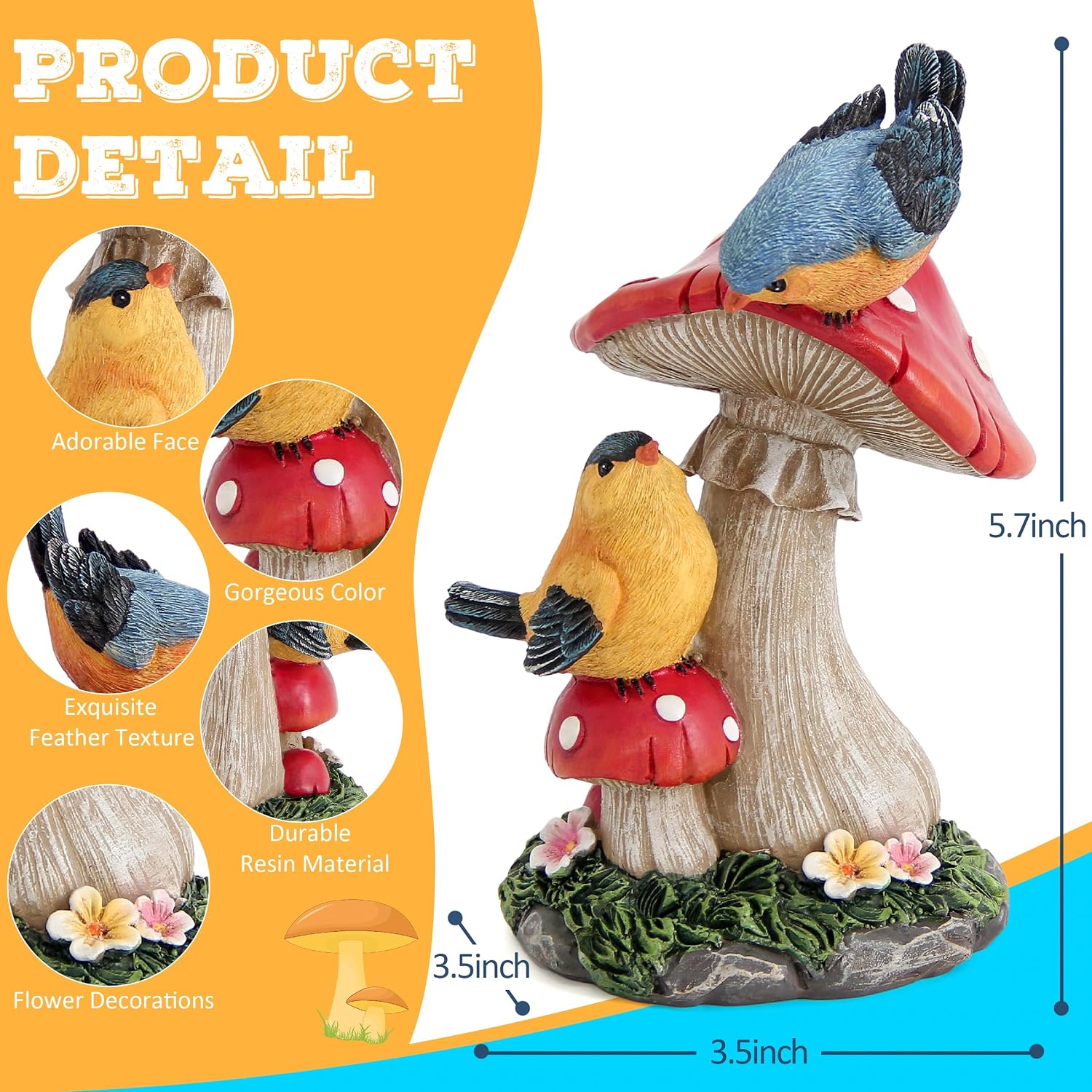 Bird Garden Statue / Red