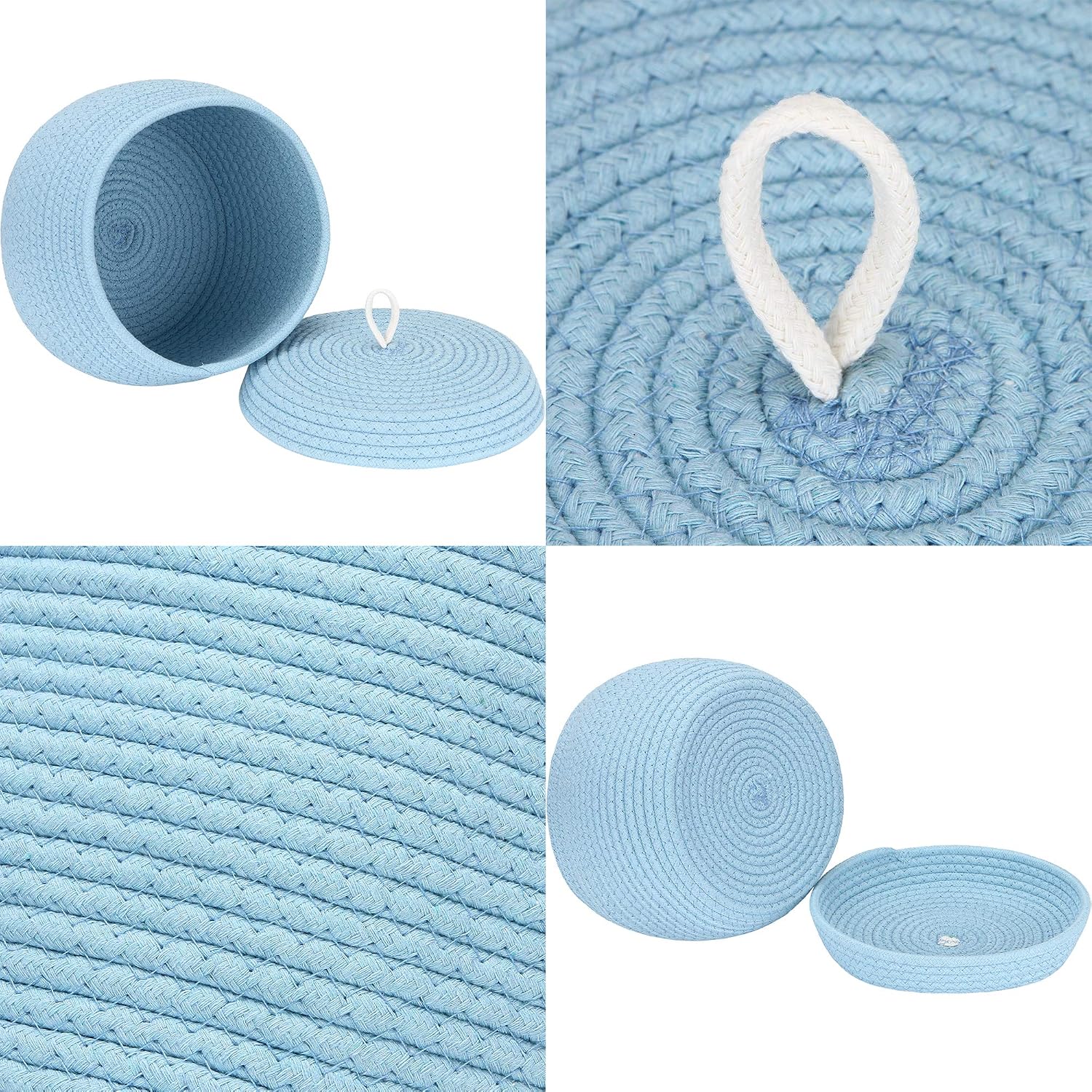 Decorative Woven Storage Bin / Small / Blue