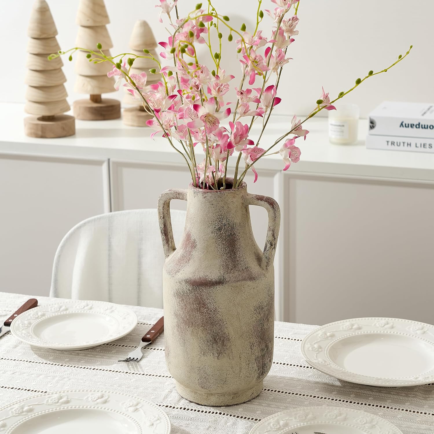 Ceramic Rustic Flower Vase / 112-terra / 12 Inch
