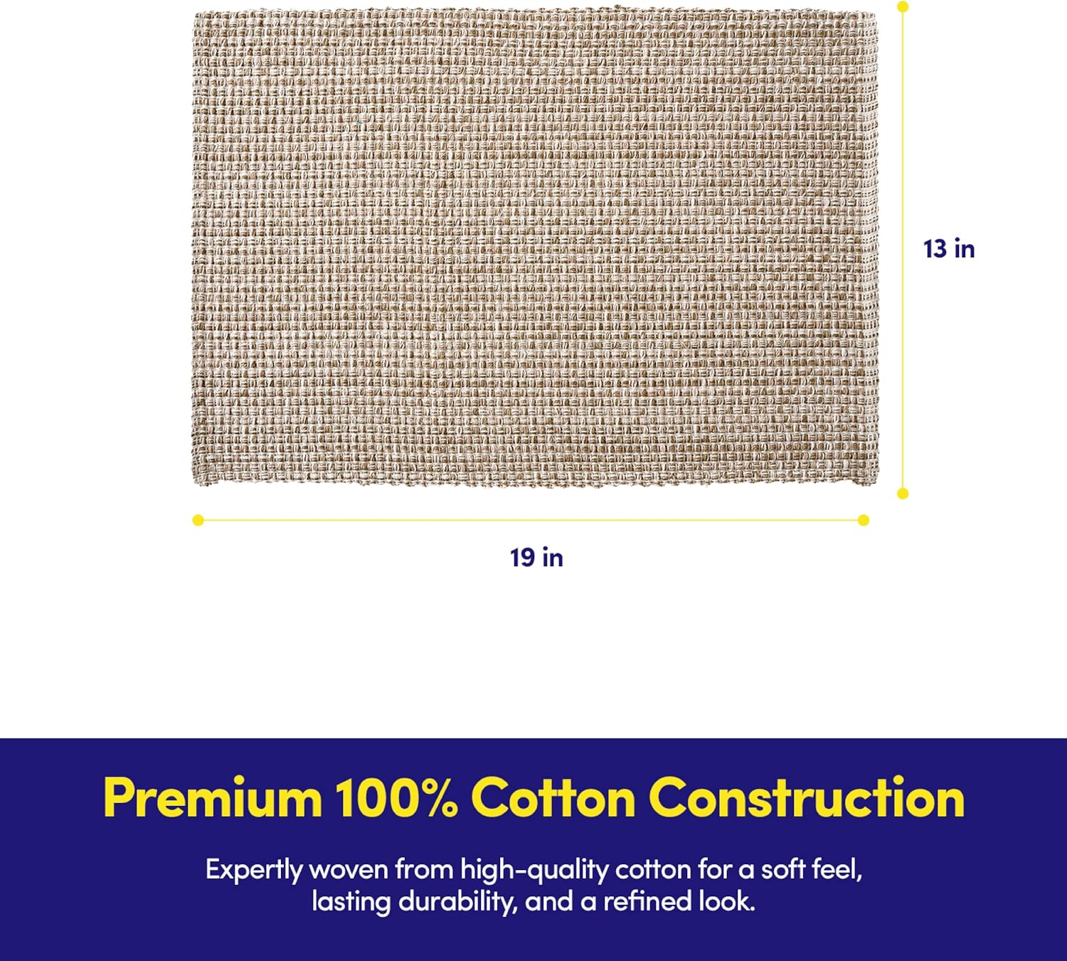 Sweet Home Collection 100% Cotton Placemats for Dining Room Rectangle Two Tone Woven Fabric 13" x 19" Soft Durable