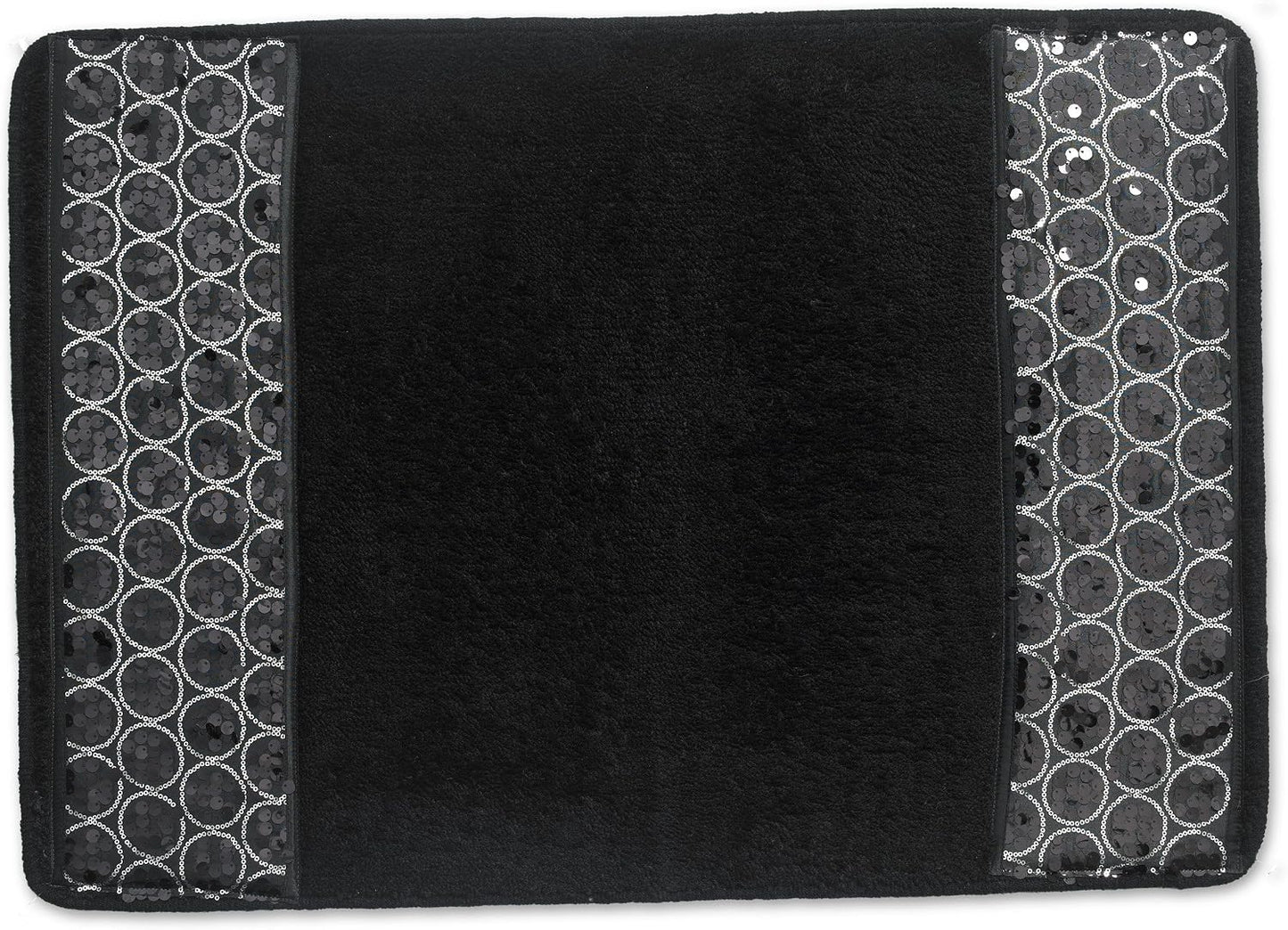 Zahari Home Sinatra Black Bathroom Rug Classic Luxury Bath Rug Contemporary Decor Black Bath Mat for Shower Unique