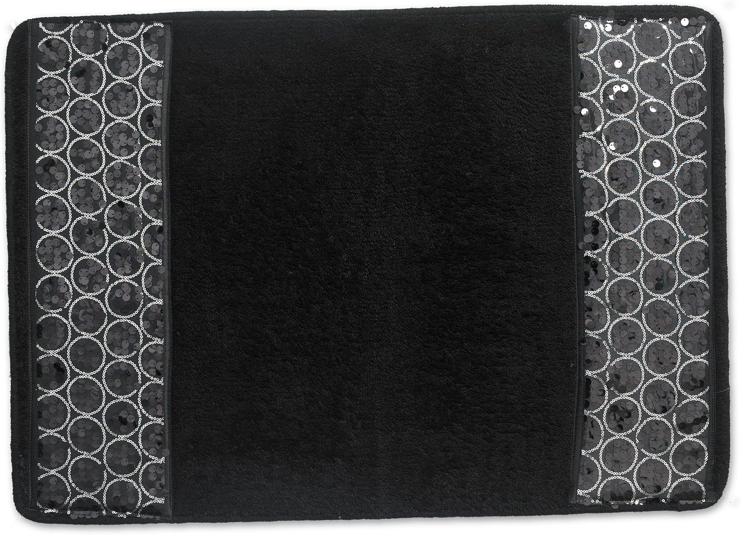 Zahari Home Sinatra Black Bathroom Rug Classic Luxury Bath Rug Contemporary Decor Black Bath Mat for Shower Unique