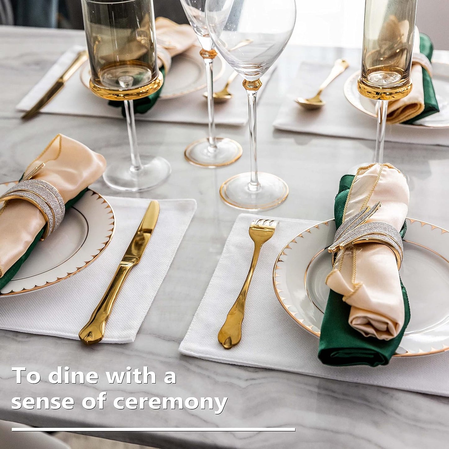 Home Brilliant White Placemats Set of 6 Heat Resistant Dining Table Place Mats for Kitchen Table for Wedding Party
