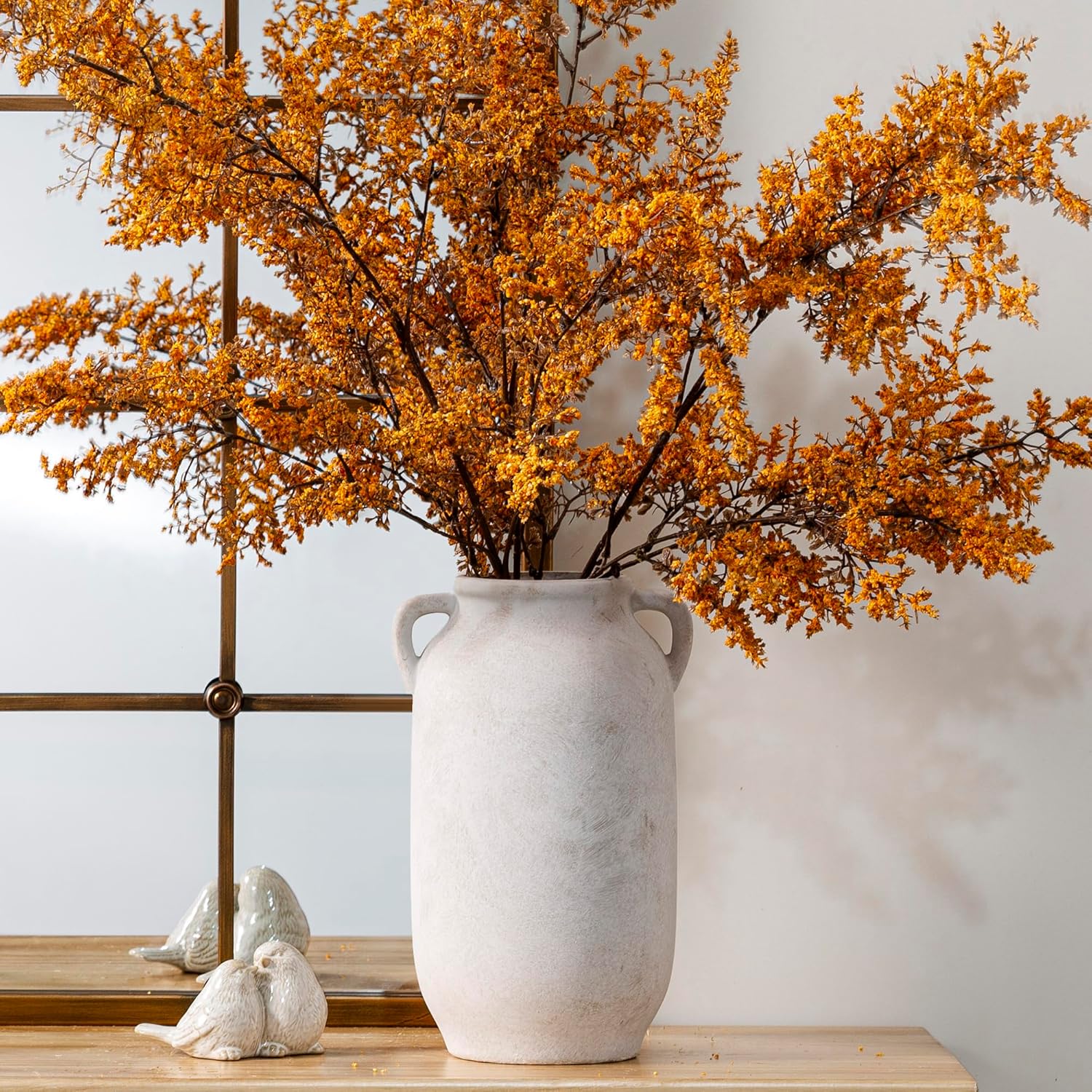 Tall Ceramic Farmhouse Rustic Table Vases / 12" Rustic / White / 12 Inch