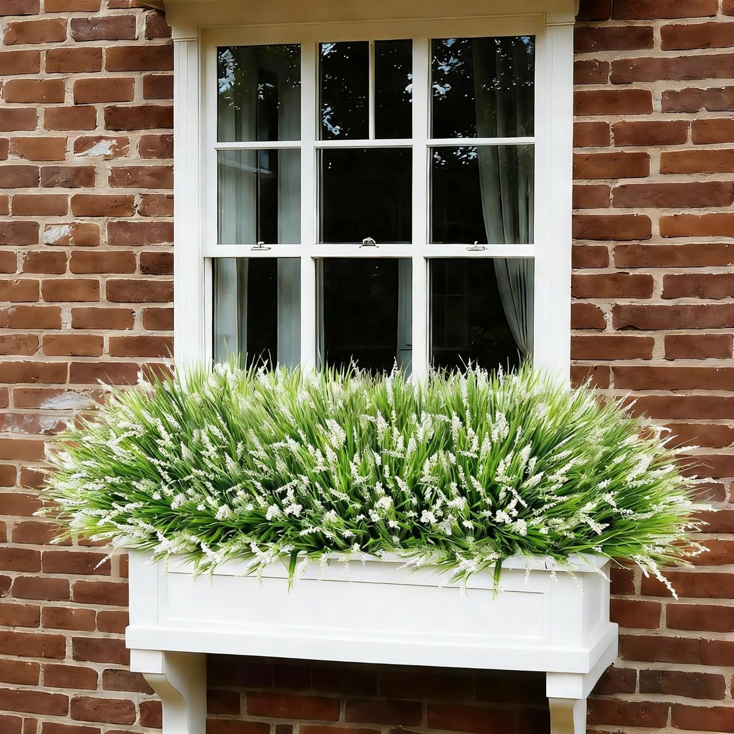 Artificial Plants Fake Flowers Monkey Grass / White / Set of 20
