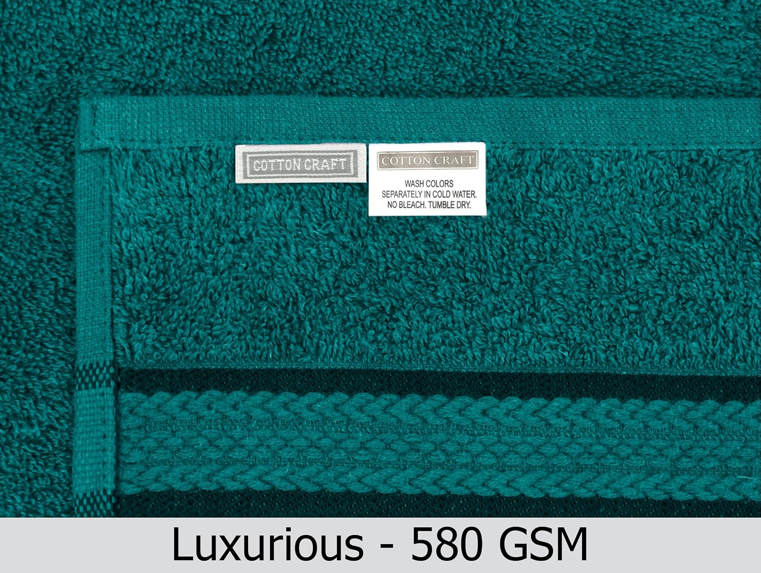 COTTON CRAFT Ultra Soft Bath Towels - 4 Pack 100% Cotton Large 30x54 inches | Oversized 580 GSM Absorbent Teal Bath