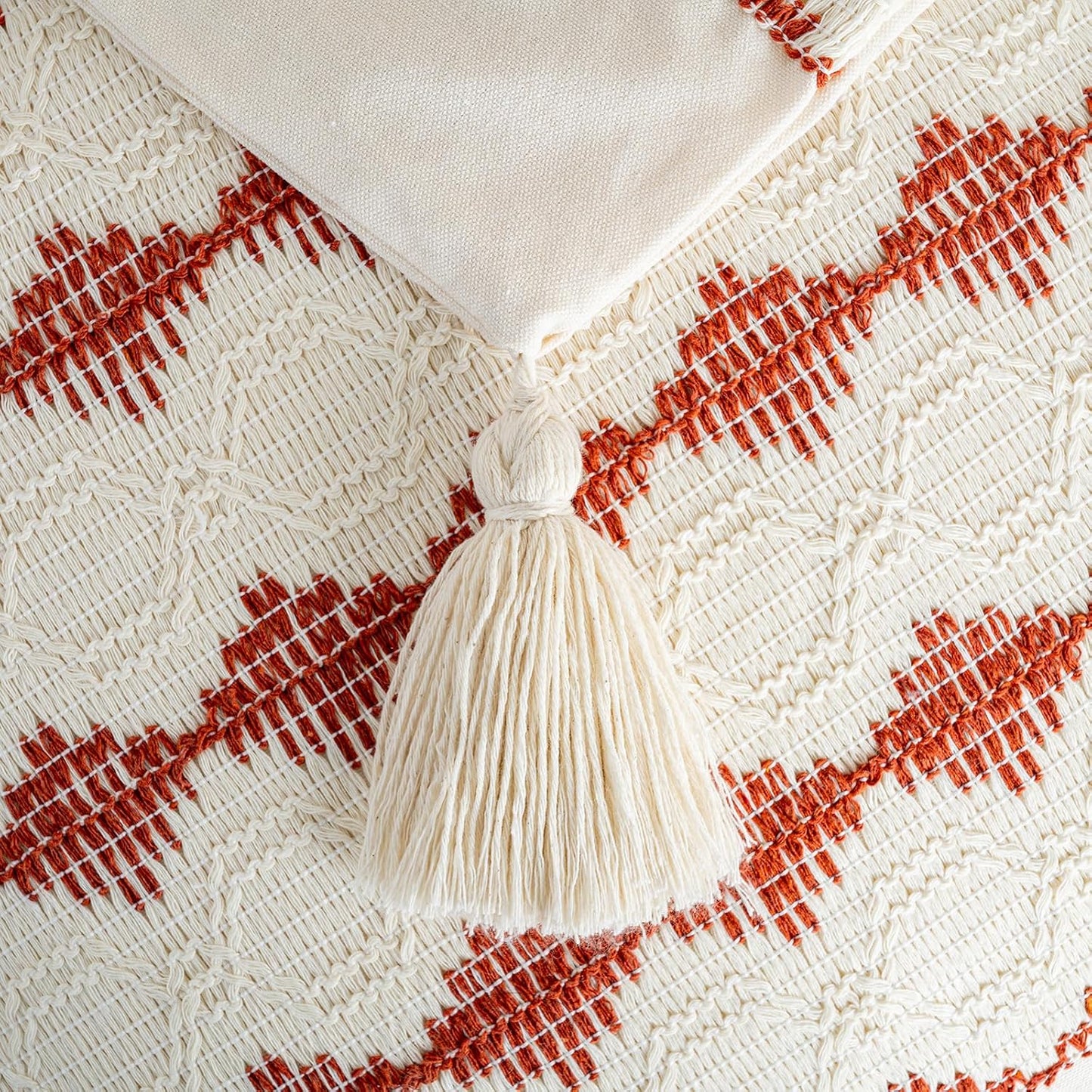 Decorative Throw Pillow Covers / 18 x 18 / Burnt Orange / Set of 2