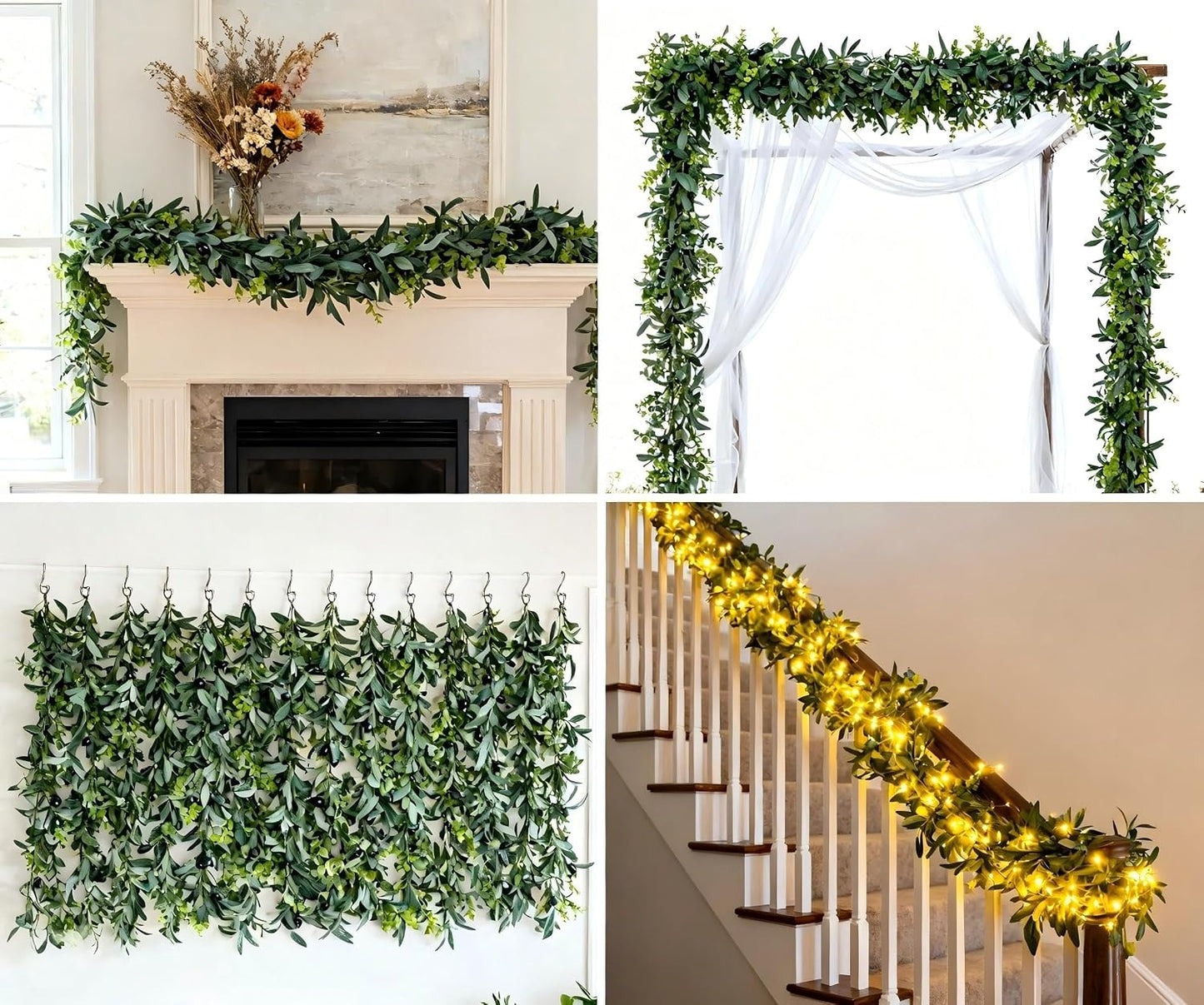 Faux Olive Branches / Eucalyptus Olive Vine / 12 Inch