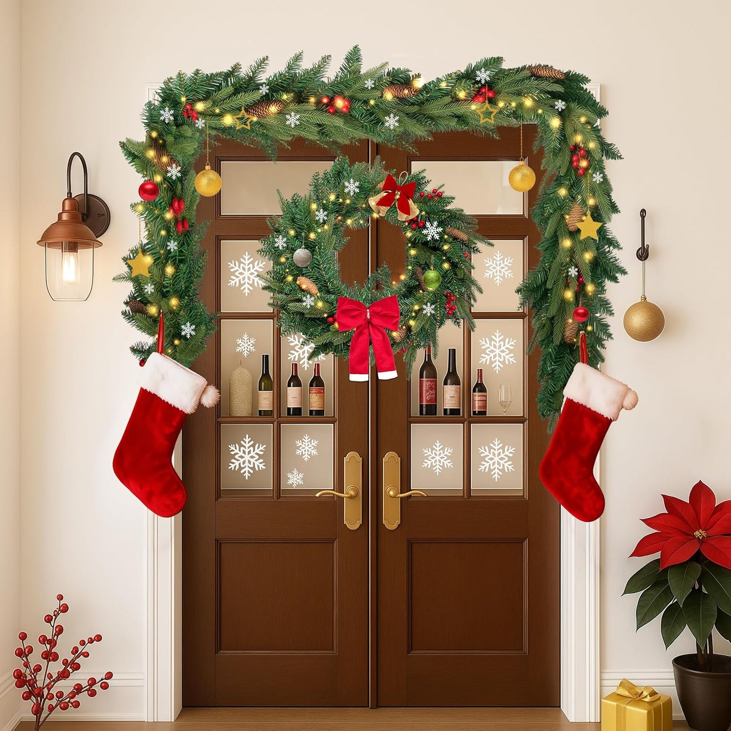 Winter Decor Artificial Norfolk Pine Christmas Garland, 6FT | Cedar Eucalyptus Greenery Realistic Tree for Mantel
