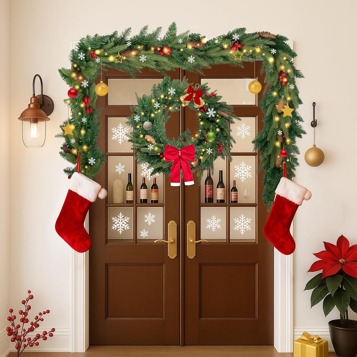 Winter Decor Artificial Norfolk Pine Christmas Garland, 6FT | Cedar Eucalyptus Greenery Realistic Tree for Mantel