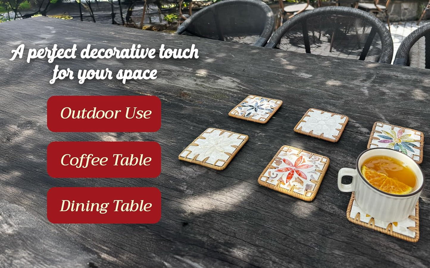 Handmade Rattan Coaster / S2-6 / Set of 6