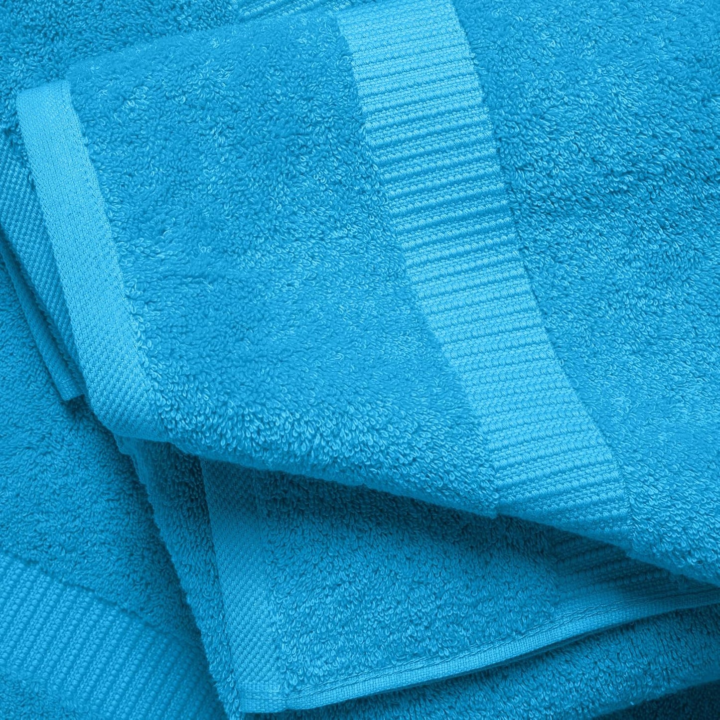 SALBAKOS 12-Piece 100% Turkish Cotton Washcloths and Face Towels, Aqua | 13x13 in Standard Size Small Towel, Multi-use