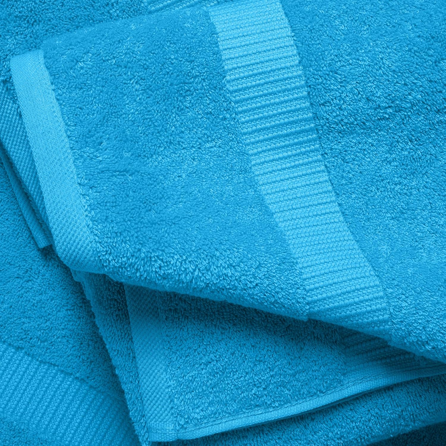 SALBAKOS 12-Piece 100% Turkish Cotton Washcloths and Face Towels, Aqua | 13x13 in Standard Size Small Towel, Multi-use