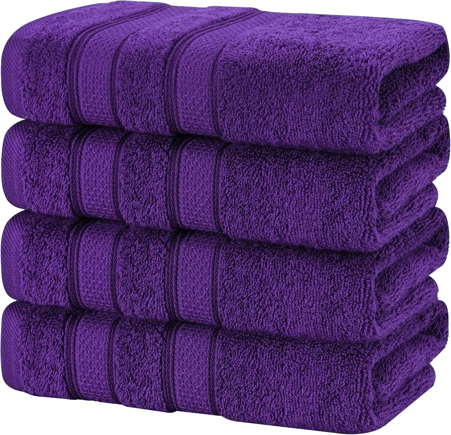 American Soft Linen Salem 100% Cotton Turkish 4 Piece Hand Towels for Bathroom, 600 GSM Soft Absorbent Quickdry Hand