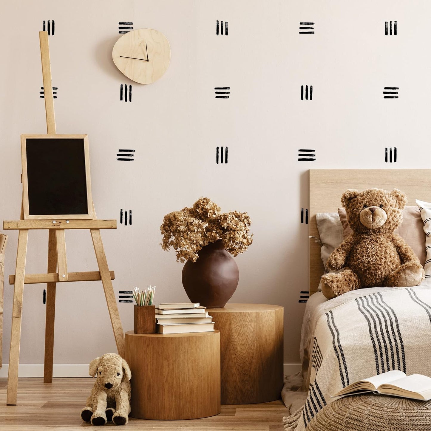 Watercolor Line Wall Decals / Black / Set of 270