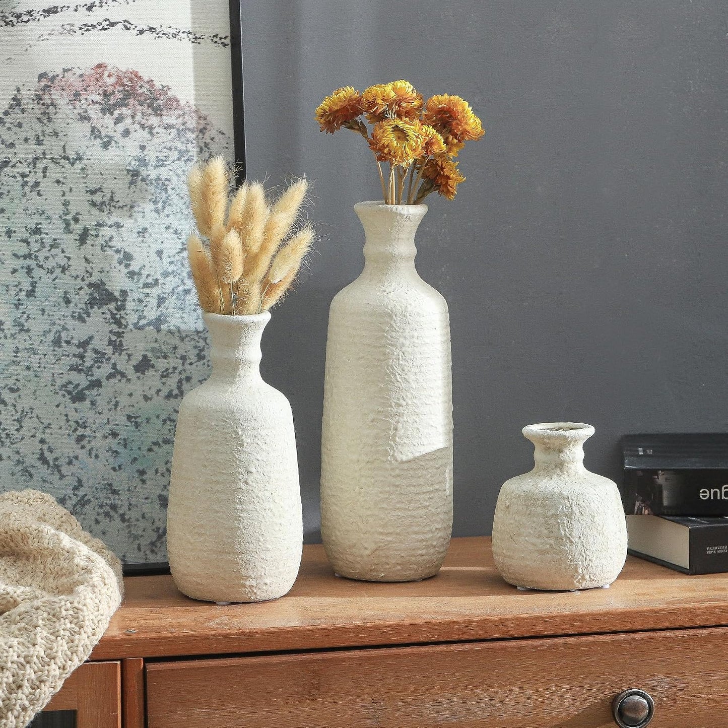 Ceramic Vase / 011 Vase Set - White / Set of 3