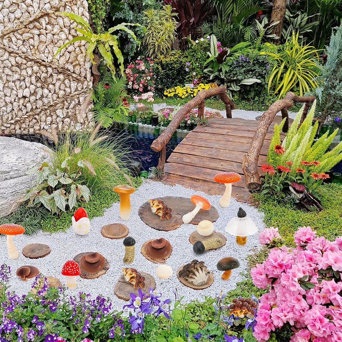 Mini Mushroom Figurines Set / Set of 12