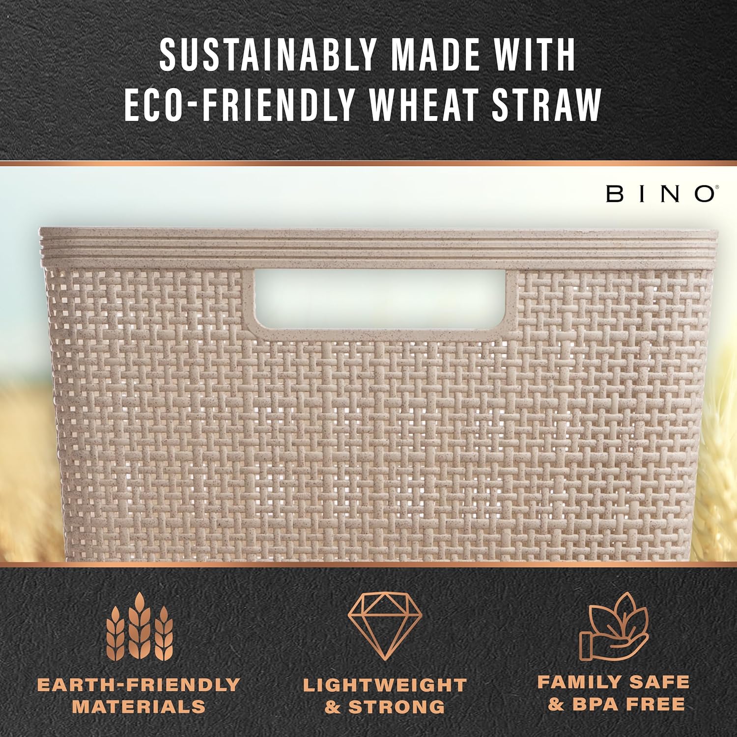 Woven Plastic Basket / Natural / 5PK- XS / Set of 5