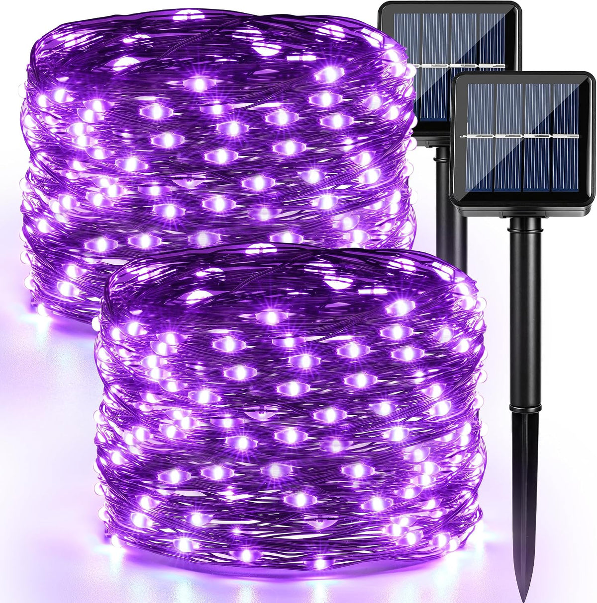 Brizled Solar Halloween Purple Fairy Lights, Outdoor Halloween String Light
