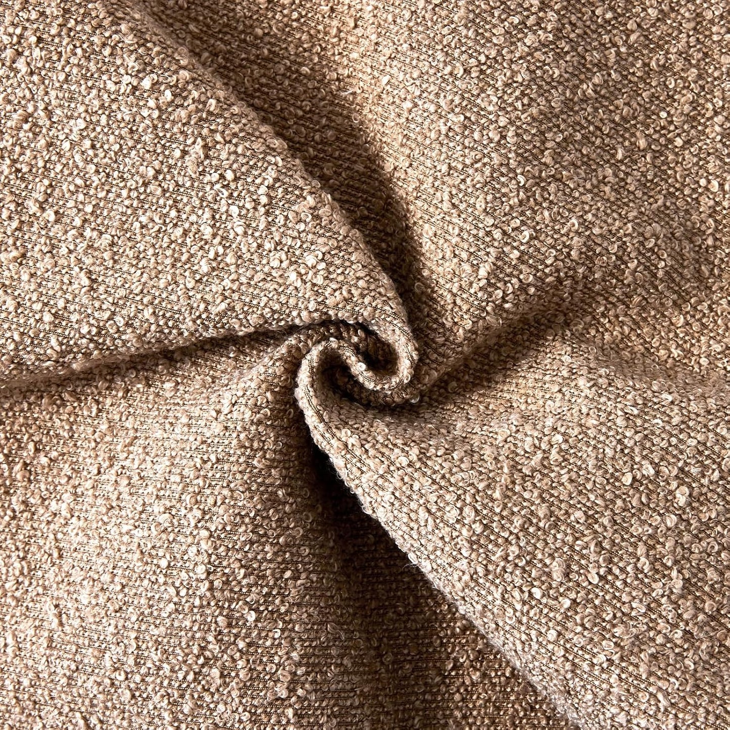 Boucle Throw Pillow Covers / Camel / 18 x 18 / Set of 2