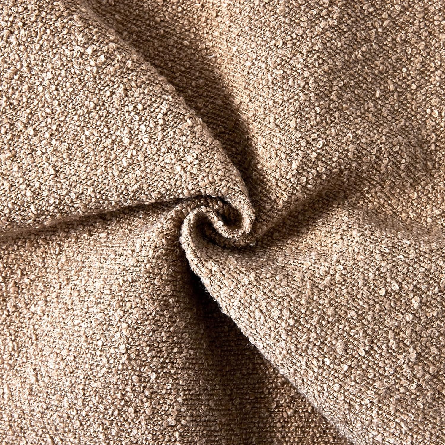 Boucle Throw Pillow Covers / Camel / 18 x 18 / Set of 2