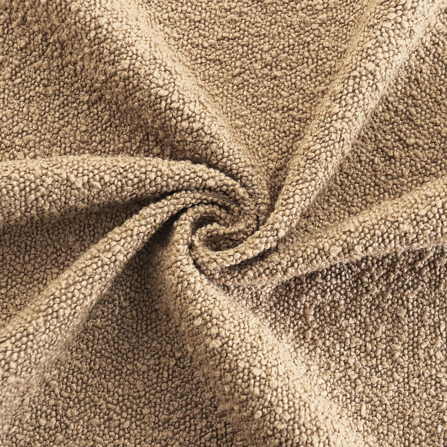 Boucle Decorative Throw Pillow Covers / Camel / 18 x 18 / Set of 2