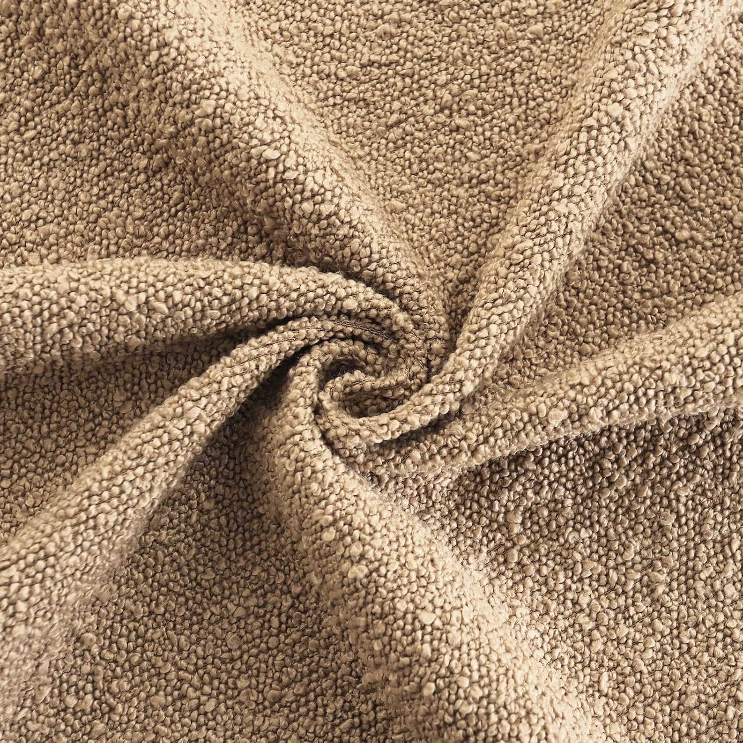 Boucle Decorative Throw Pillow Covers / Camel / 18 x 18 / Set of 2