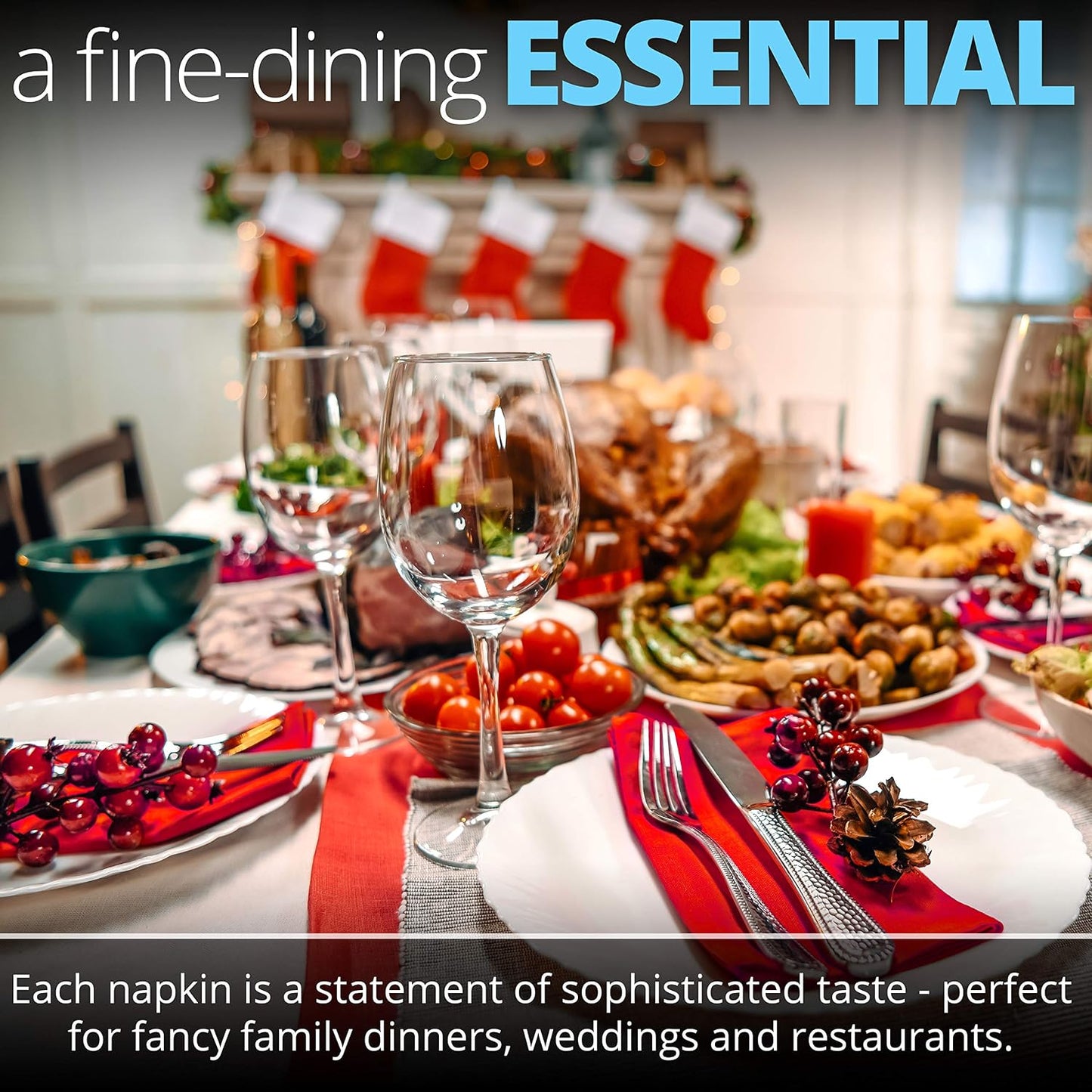 Aunti Em's Kitchen Natural Cotton Napkins Cloth 20 x 20 Oversized 100% Natural Bulk Linens for Dinner, Events