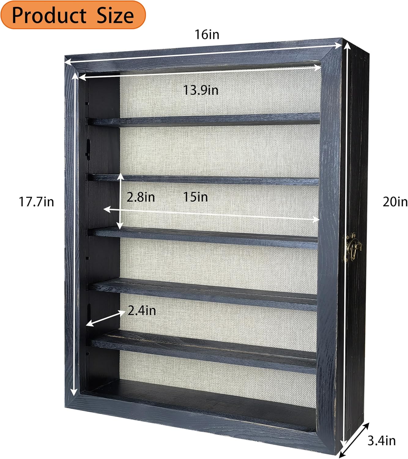 Black Shadow Box Frame 16x20 Shadow Box with Shelves 2.6" Interior Depth Memorial Shadow Box Display Case with Linen