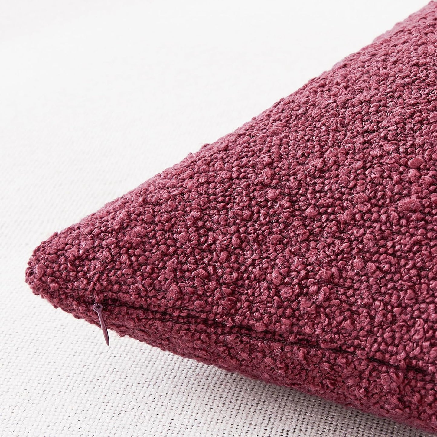 Textured Boho Pillow Covers / Burgundy / 18 x 18 / Red / Set of 2