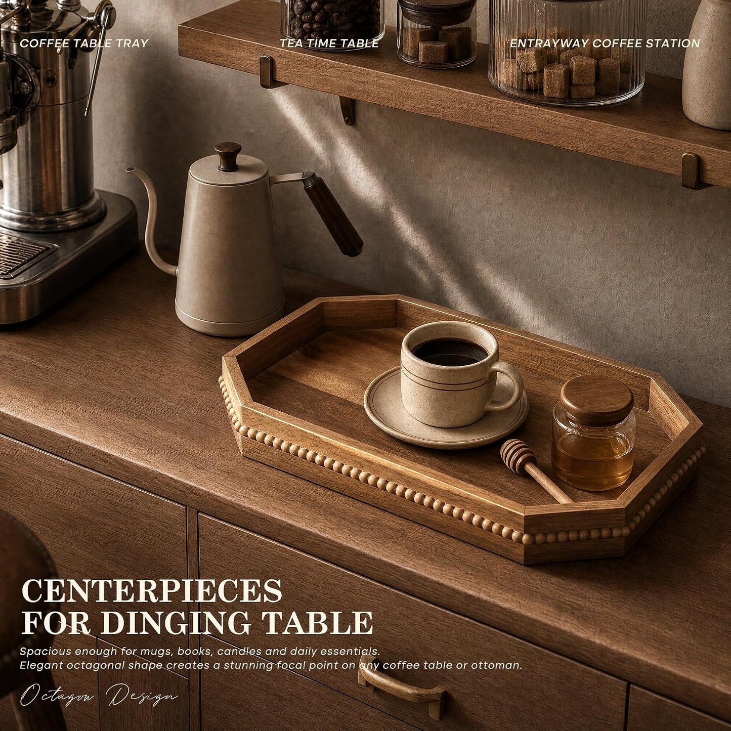 Wood Rustic Decorative Tray / Acacia