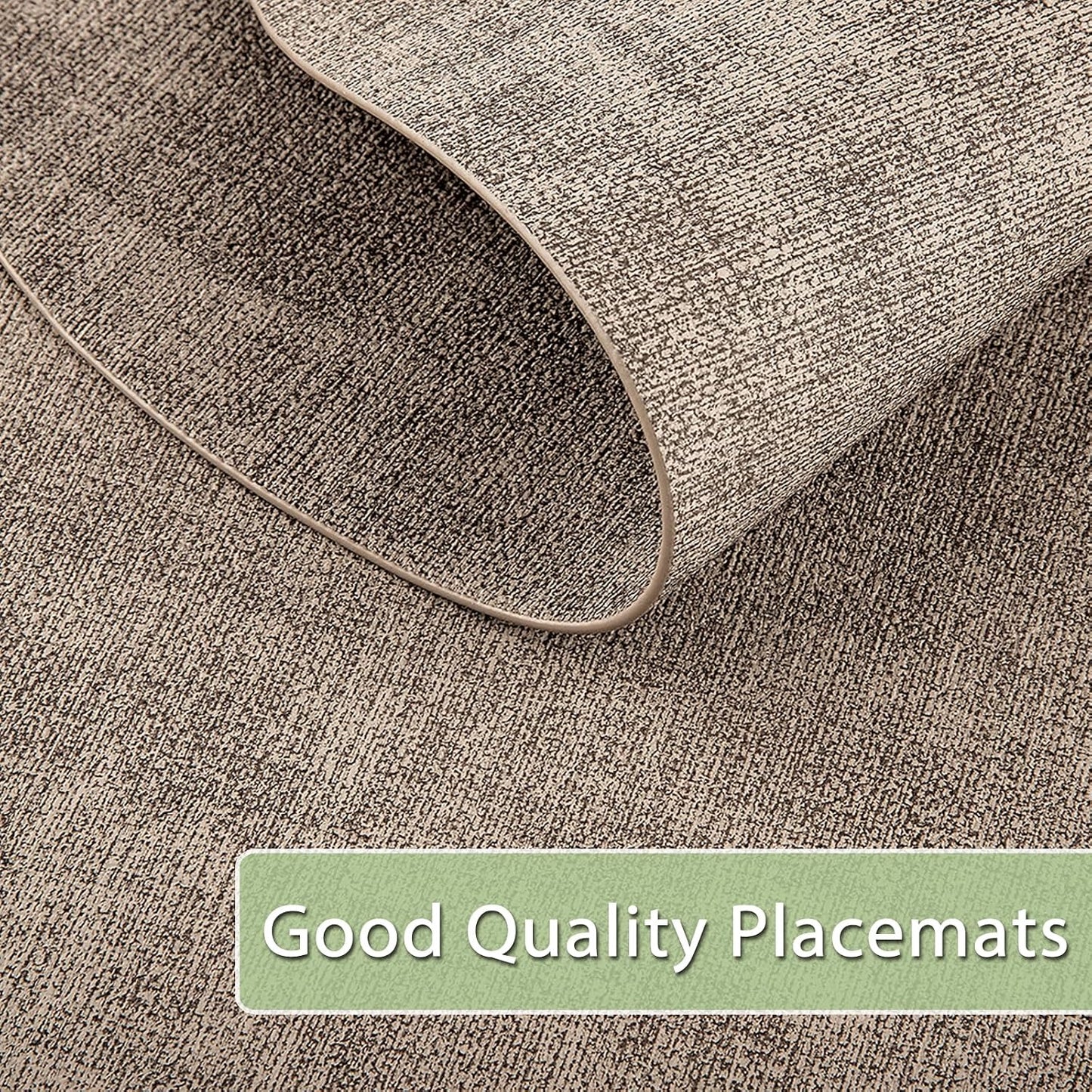 Placemats Set of 6 Non Slip, Heat Resistant Oval Faux Leather Place mats Double Layer, Waterproof Table Mats Easy to