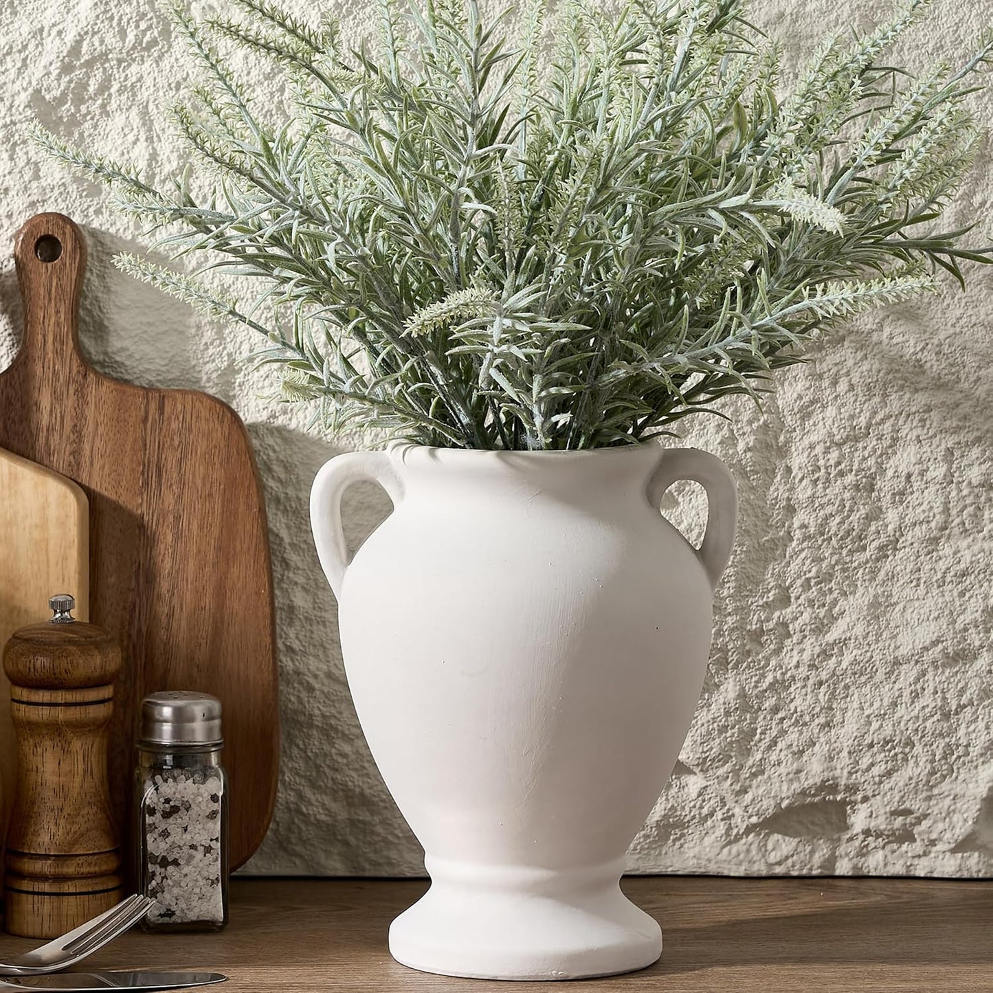 Farmhouse Terracotta Vase / Off-white- 8.46 / 8.46 Inch
