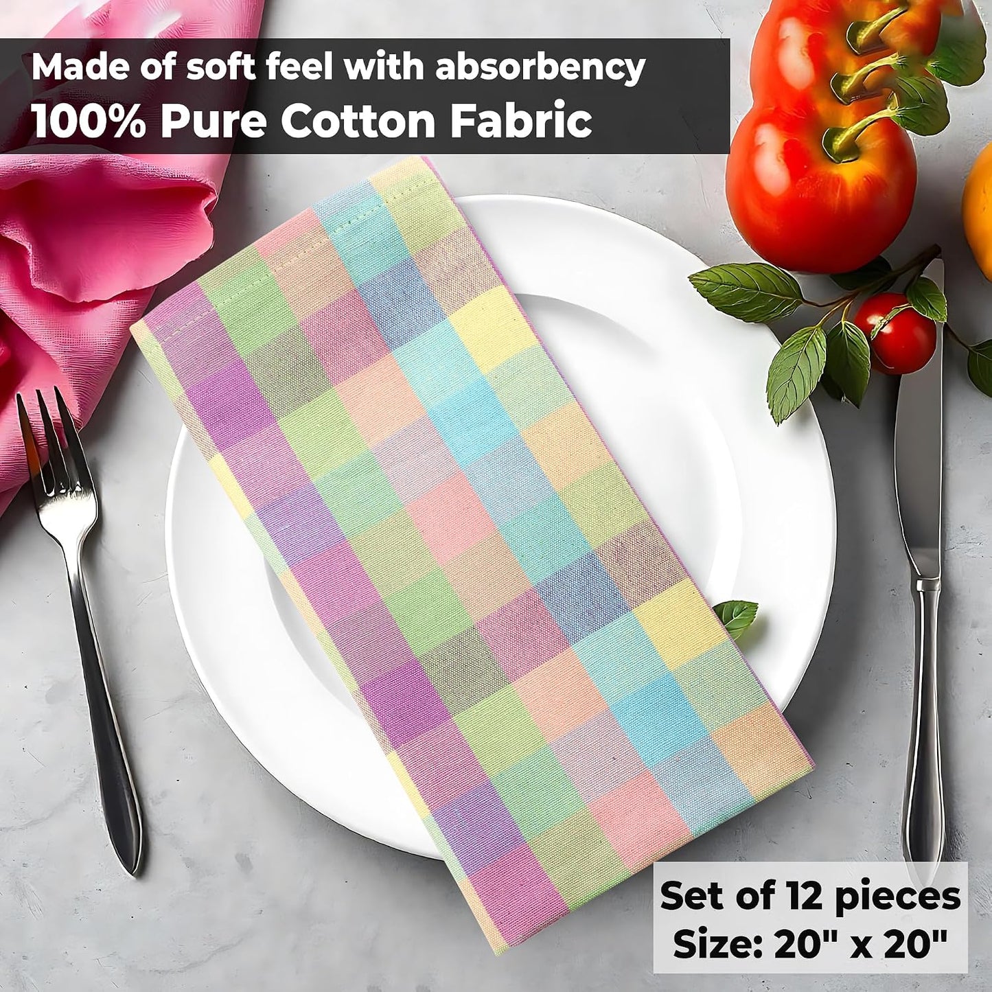 Urban Villa Cloth Napkins Cotton 20x20 (Set of 12) Lagyp