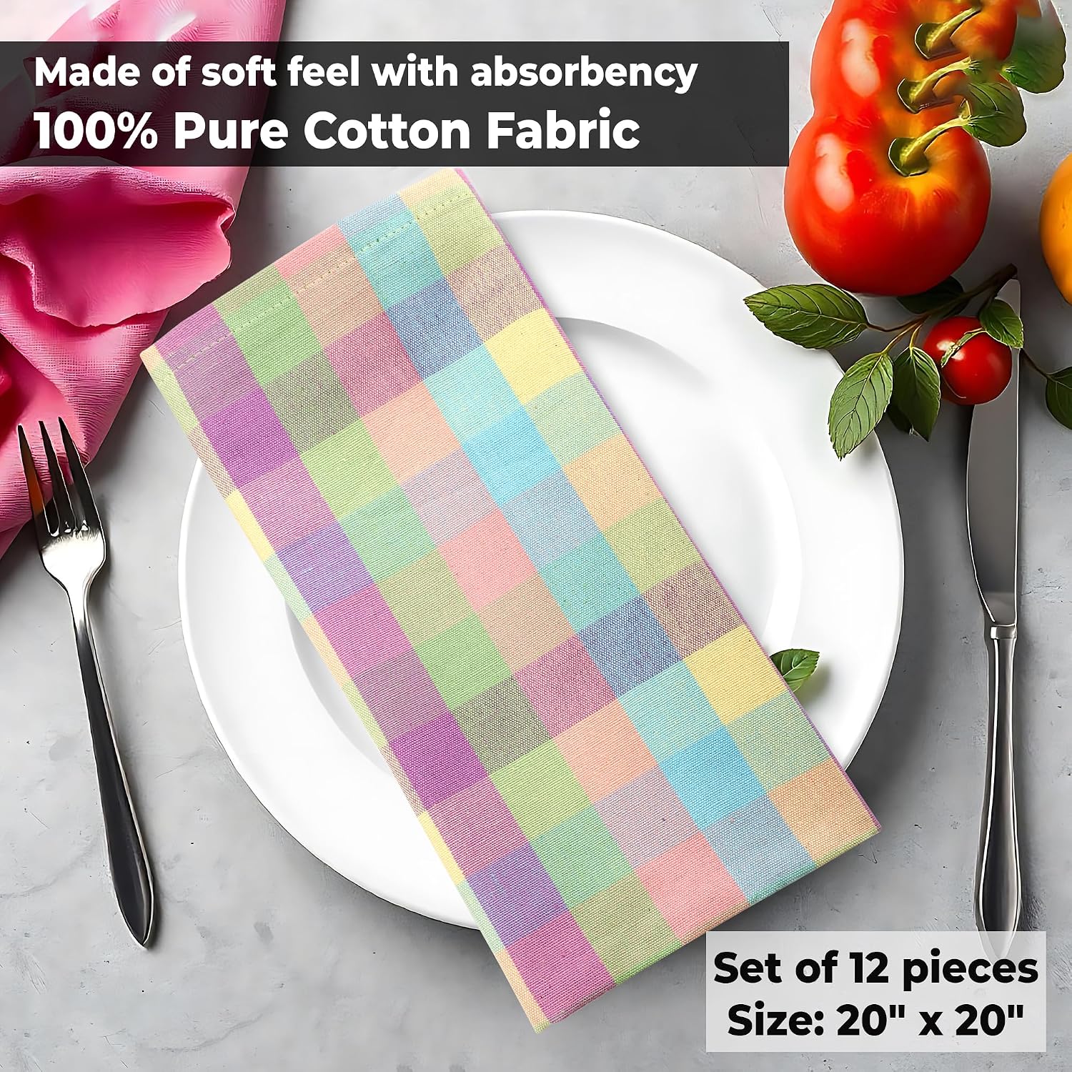 Urban Villa Cloth Napkins Cotton 20x20 (Set of 12) Lagyp