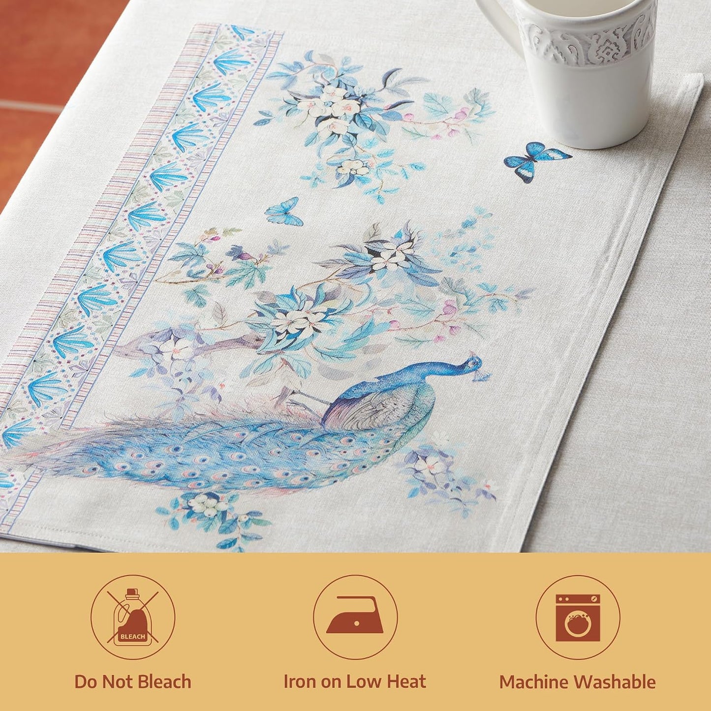 Maison d' Hermine Placemats Set of 4 Reusable 100% Combed Cotton (13"x19") | Cloth Place Mats Washable Table Mats for