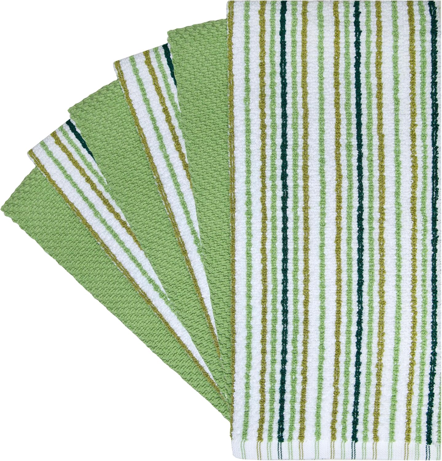 Bumble Kitchen Towels 6 Pack 100% Cotton 16"x26" - Sage | 430 GSM Soft Kitchen Hand Towels with Hanging Loop, Highly