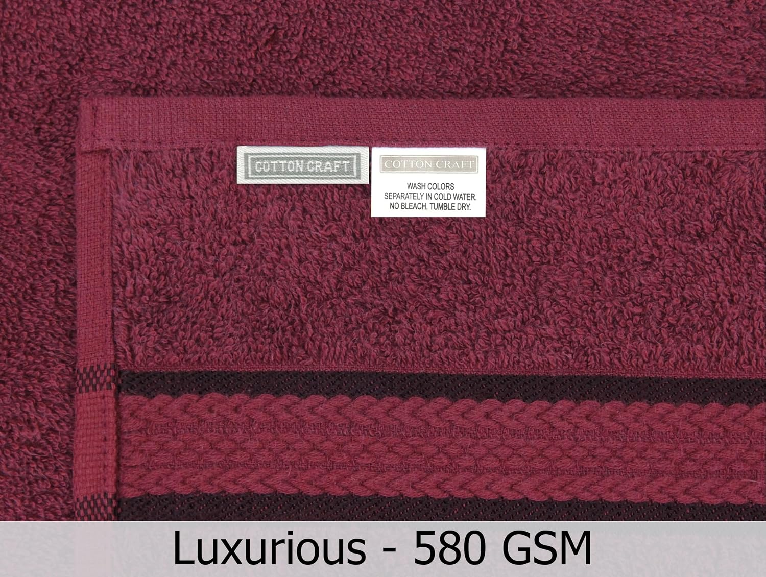 COTTON CRAFT Ultra Soft Bath Towels - 4 Pack 100% Cotton Large 30x54 inches | Oversized 580 GSM Absorbent Burgundy Bath