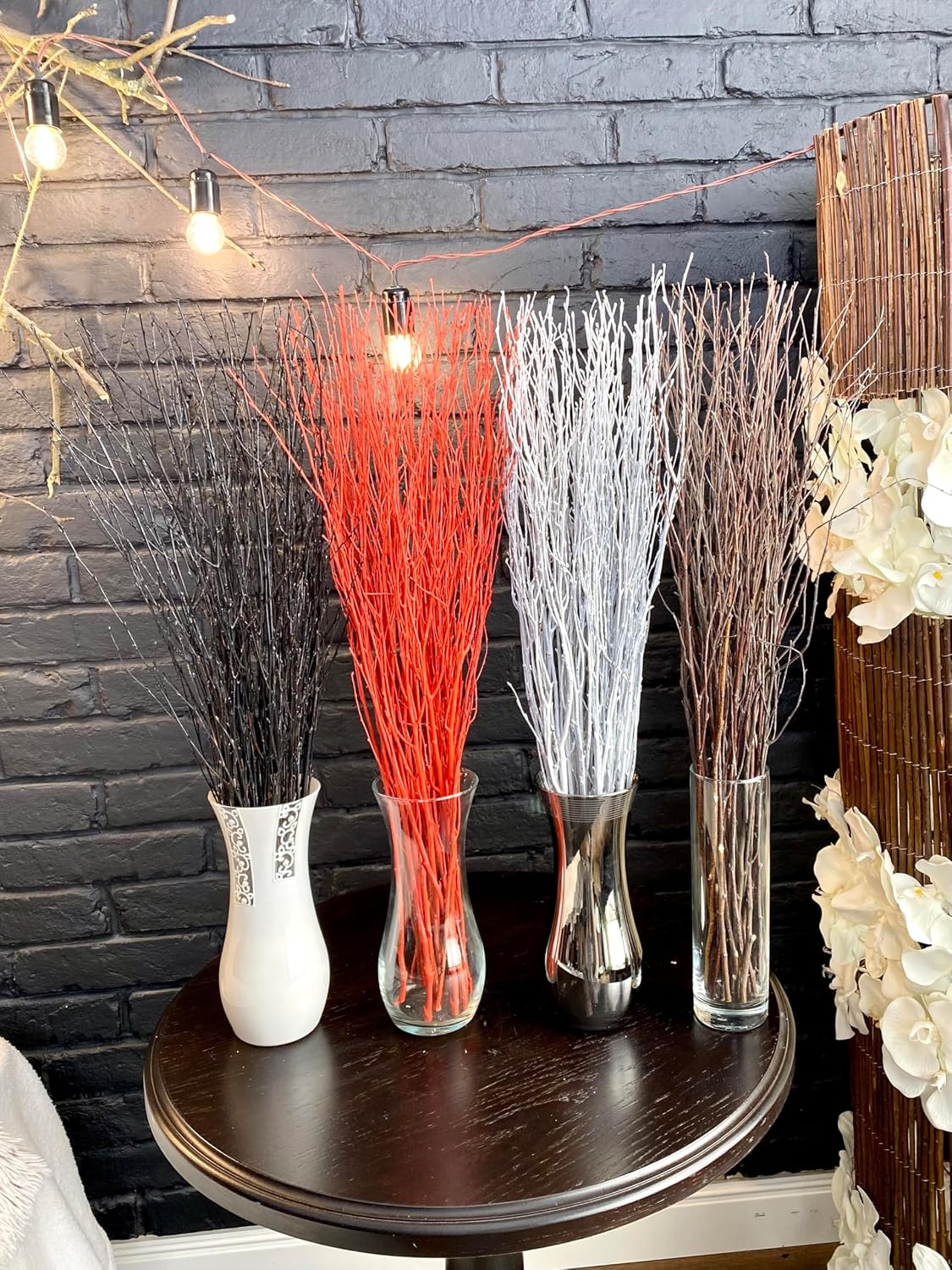 Birch Branches / Long for Floor vases / 25 Psc - Black / Set of 20