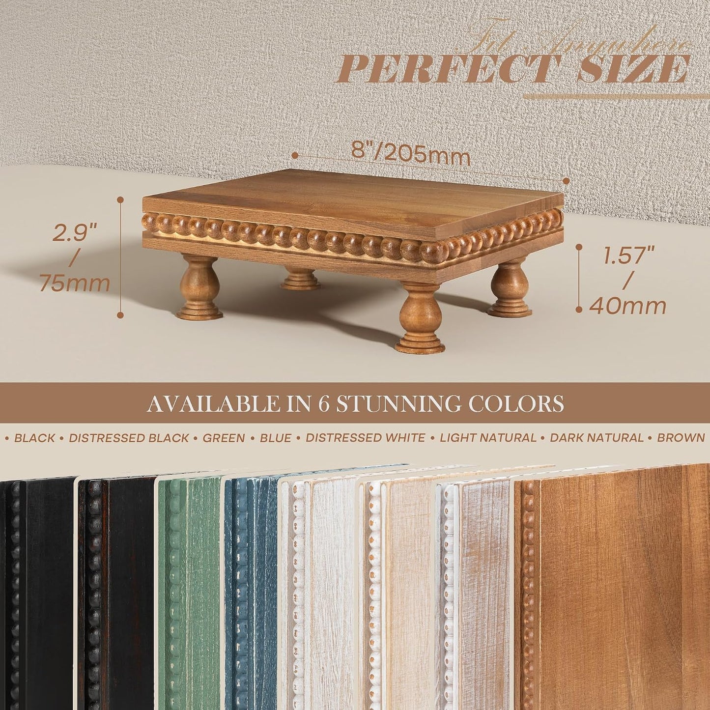 Rustic Pedestal Stand for Displaying Home Decorations / Brown