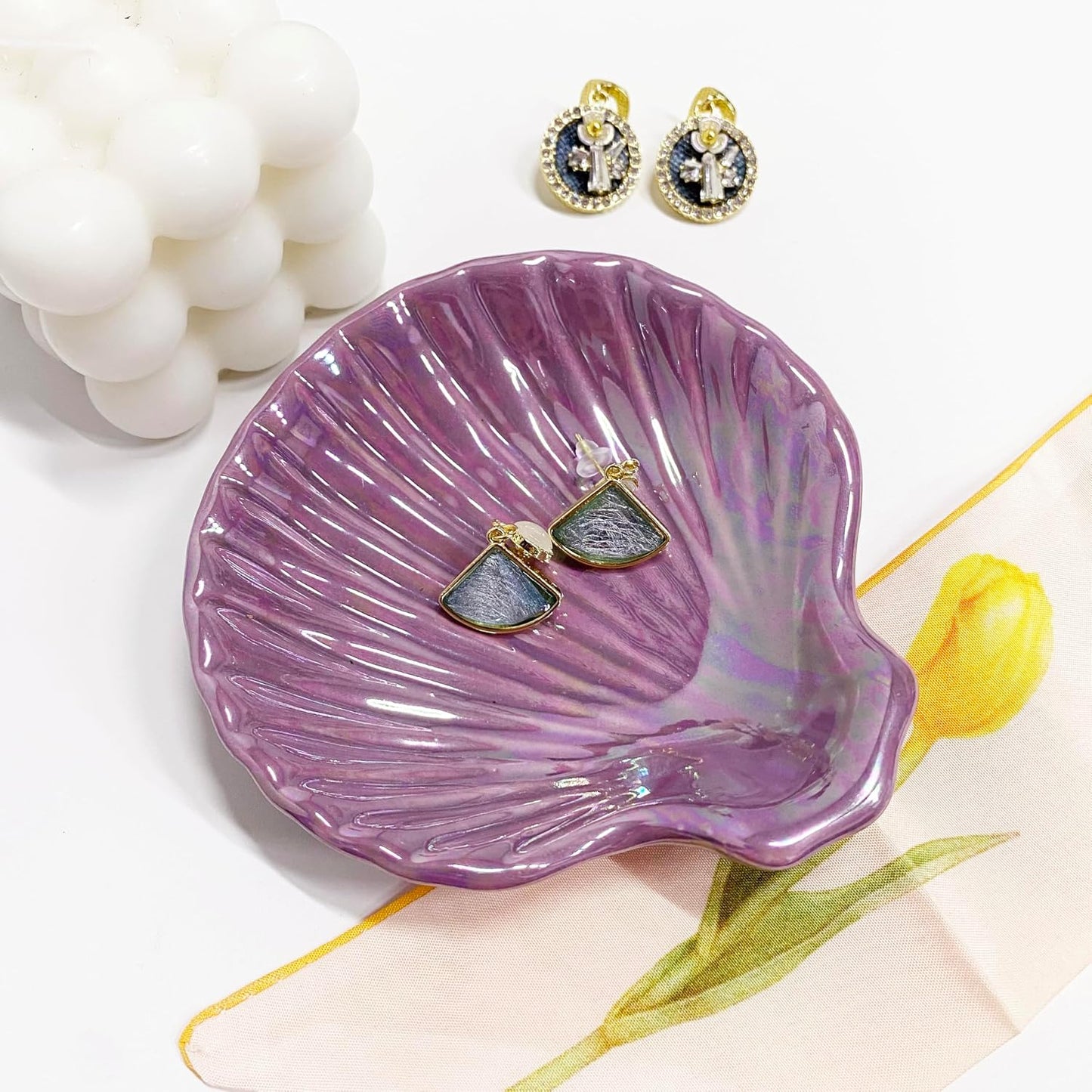 Seashell Jewelry Dish Tray / Purple