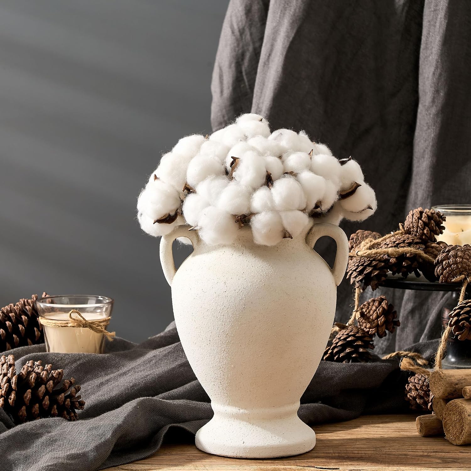 Farmhouse Terracotta Vase / White- 8.46 / 8.46 Inch