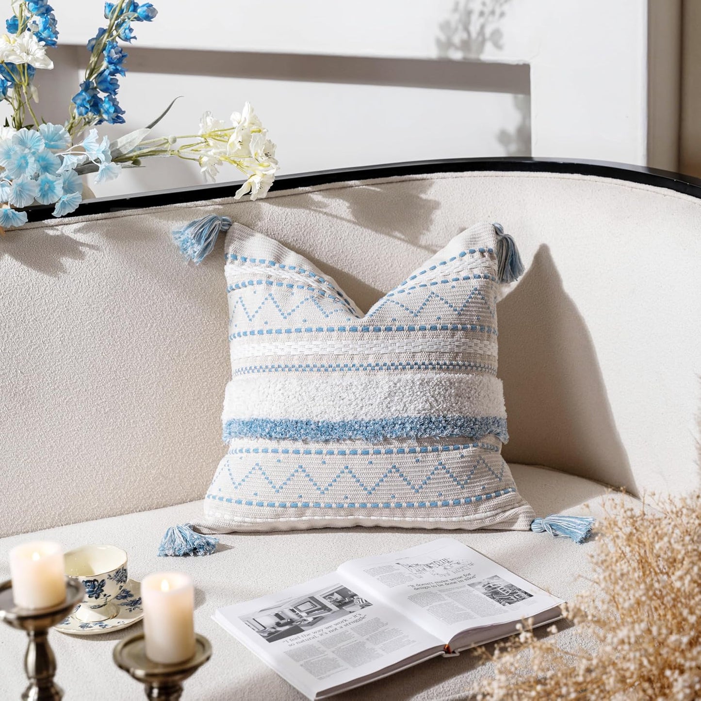 Throw Pillow Cover / 18 x 18 / Blue